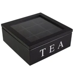 Teeaufbewahrungsdose aus Holz - Große Organizerbox mit Gitter