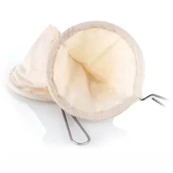 Teefilterbeutel aus Flanell mit Edelstahlgriff – wiederverwendbares Kaffeezubereitungswerkzeug