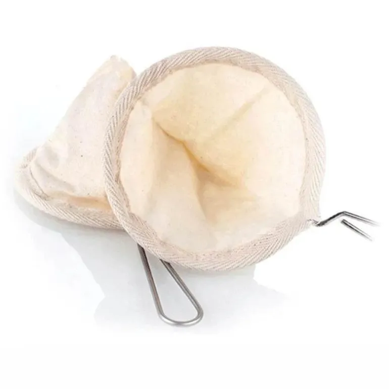 Teefilterbeutel aus Flanell mit Edelstahlgriff – wiederverwendbares Kaffeezubereitungswerkzeug