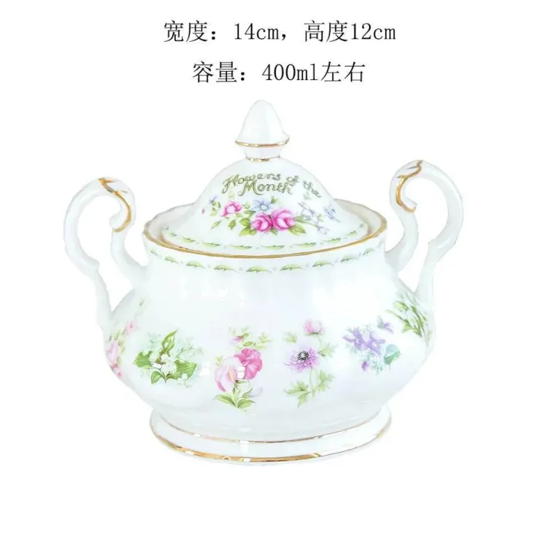 Teegeschirr-Set „Blume des Monats“ – Elegantes Trinkgeschirr für Zuhause und die Küche