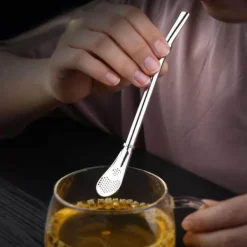 Teehalme aus Edelstahl – wiederverwendbare, umweltfreundliche Teelöffel