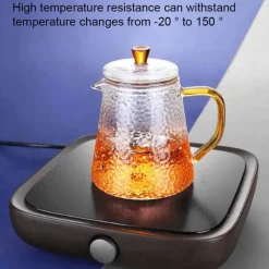 Teekanne aus Borosilikatglas mit Teesieb – ideal für Pu-Erh-Tee und kochendes Wasser