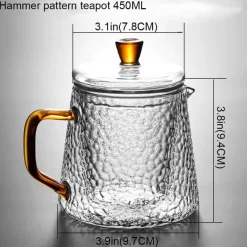 Teekanne aus Borosilikatglas mit Teesieb – ideal für Pu-Erh-Tee und kochendes Wasser