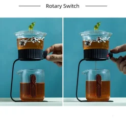 Teekanne aus Glas – Antikes, geheimnisvolles Blattdesign
