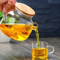 Teekanne aus Glas mit Teesieb – 1000 ml, hitzebeständiger Teebereiter