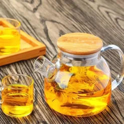 Teekanne aus Glas mit Teesieb – 1000 ml, hitzebeständiger Teebereiter