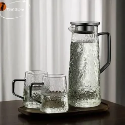 Teekanne aus grauem Bernstein – hitzebeständiger Wasserkrug mit Griff