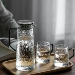 Teekanne aus grauem Bernstein – hitzebeständiger Wasserkrug mit Griff