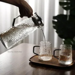 Teekanne aus grauem Bernstein – hitzebeständiger Wasserkrug mit Griff