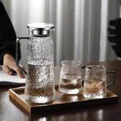 Teekanne aus grauem Bernstein – hitzebeständiger Wasserkrug mit Griff