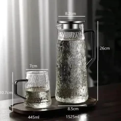 Teekanne aus grauem Bernstein – hitzebeständiger Wasserkrug mit Griff