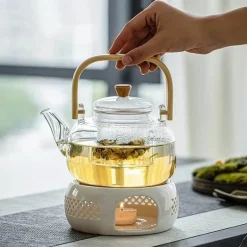 Teekannen-Kerzenwärmer aus Keramik – tragbares Mini-Design