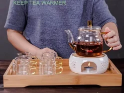 Teekannen-Kerzenwärmer aus Keramik – tragbares Mini-Design