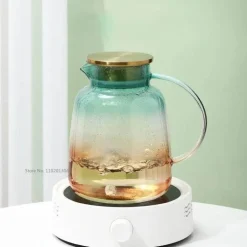 Teekannen-Set aus Glas – 18 l Teekanne mit Tassen und Sieb für Eistee