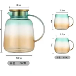 Teekannen-Set aus Glas – 18 l Teekanne mit Tassen und Sieb für Eistee