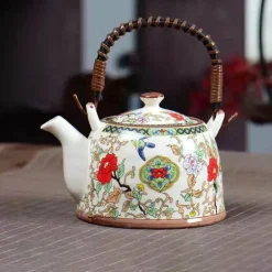 Teekannen-Set aus Porzellan – 900 ml blau-weißer Puer-Teekessel mit Tontasse