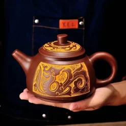 Teekannen-Set aus Yixing-Bronze – Antiker lila Schlamm, 300 ml, 550 ml