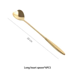 Teelöffel-Set aus Edelstahl mit goldener Blume – elegante Kaffee- und Dessertlöffel