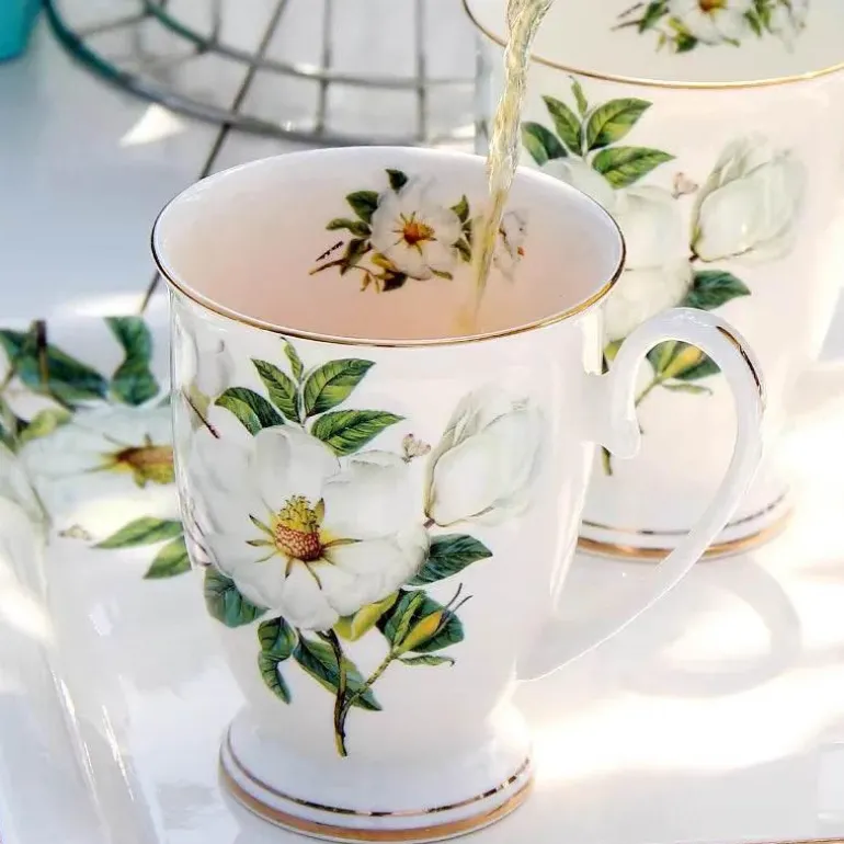 Teeservice aus Bone China – 1000 ml Teekanne mit Tassen für den Nachmittagstee
