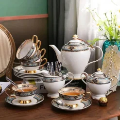 Teeservice aus Bone China – Elegantes europäisches Porzellan-Teegeschirr