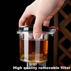 Teeservice aus Glas – 900 ml Wasserkocher mit Teesieb und Gaiwan-Kännchen