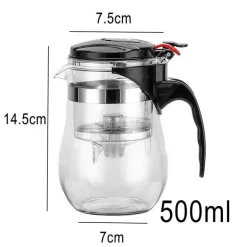 Teeservice aus Glas – 900 ml Wasserkocher mit Teesieb und Gaiwan-Kännchen