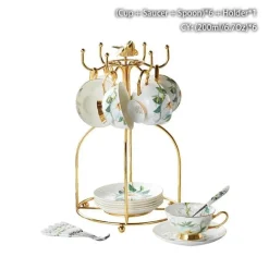 Teeservice „Camellia“ aus Bone China – Teekanne und Tassen aus Porzellan, Zuckerdose