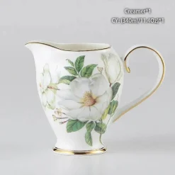 Teeservice „Camellia“ aus Bone China – Teekanne und Tassen aus Porzellan, Zuckerdose
