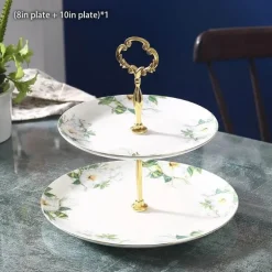 Teeservice mit Kamelien-Blumenmotiv – Teekanne aus Knochenporzellan, Teetasse und Sieb