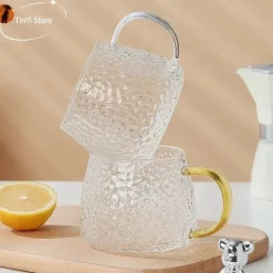 Teetasse aus Borosilikatglas mit Henkel – wärmeisolierter Zitronensaftbecher