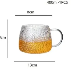 Teetasse aus Borosilikatglas mit Henkel – wärmeisolierter Zitronensaftbecher