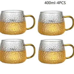 Teetasse aus Borosilikatglas mit Henkel – wärmeisolierter Zitronensaftbecher