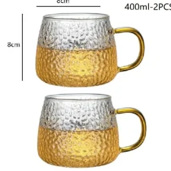 Teetasse aus Borosilikatglas mit Henkel – wärmeisolierter Zitronensaftbecher