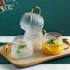 Teetasse aus Borosilikatglas mit Henkel – wärmeisolierter Zitronensaftbecher