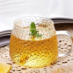 Teetasse aus Borosilikatglas mit Henkel – wärmeisolierter Zitronensaftbecher