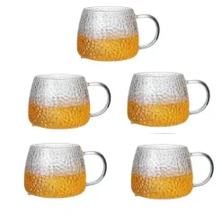 Teetasse aus Borosilikatglas mit Henkel – wärmeisolierter Zitronensaftbecher