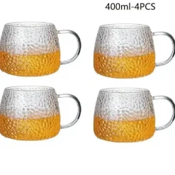 Teetasse aus Borosilikatglas mit Henkel – wärmeisolierter Zitronensaftbecher