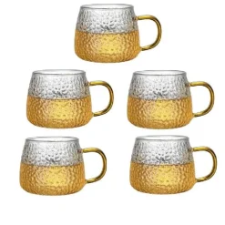 Teetasse aus Borosilikatglas mit Henkel – wärmeisolierter Zitronensaftbecher