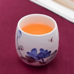 Teetasse aus Keramik – Kung-Fu-Trinkgeschirr aus weißem Porzellan mit Henkel