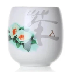 Teetasse aus Keramik – Kung-Fu-Trinkgeschirr aus weißem Porzellan mit Henkel