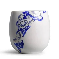 Teetasse aus Keramik – Kung-Fu-Trinkgeschirr aus weißem Porzellan mit Henkel