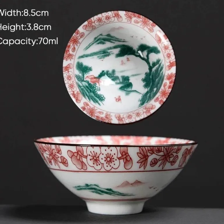 Teetasse aus Keramik – Sake-Tasse aus blau-weißem Porzellan