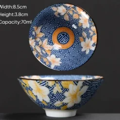Teetasse aus Keramik – Sake-Tasse aus blau-weißem Porzellan