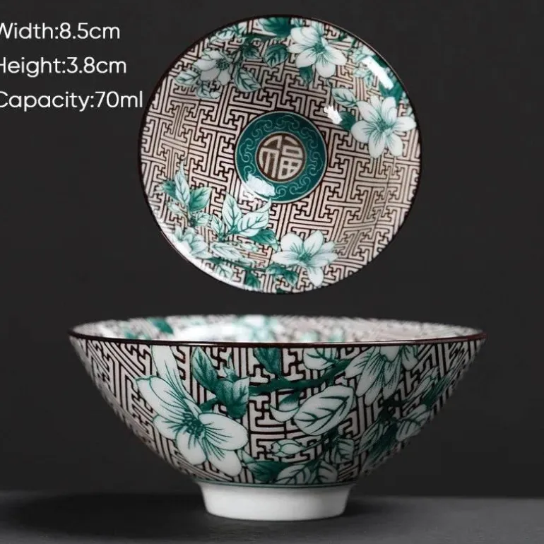 Teetasse aus Keramik – Sake-Tasse aus blau-weißem Porzellan