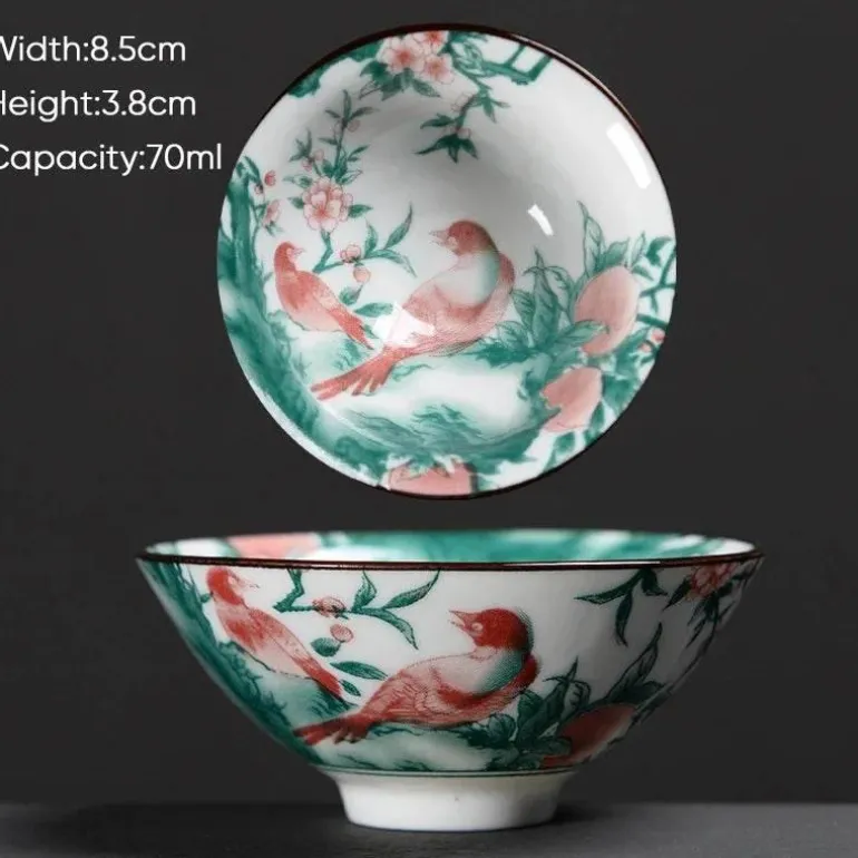 Teetasse aus Keramik – Sake-Tasse aus blau-weißem Porzellan