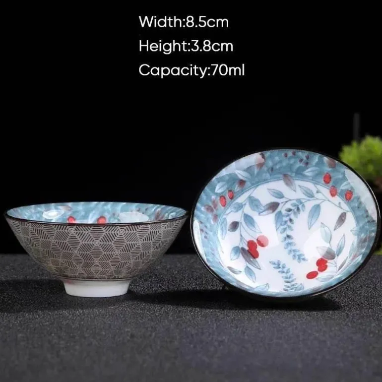 Teetasse aus Keramik – Sake-Tasse aus blau-weißem Porzellan