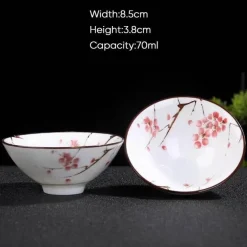 Teetasse aus Keramik – Sake-Tasse aus blau-weißem Porzellan