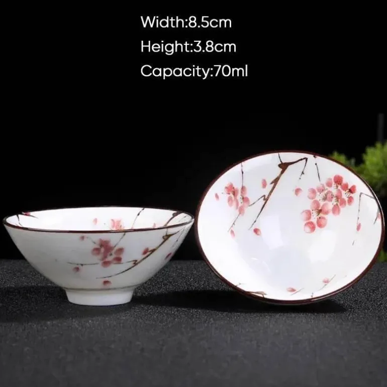 Teetasse aus Keramik – Sake-Tasse aus blau-weißem Porzellan
