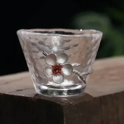 Teetassen-Set – Elegantes, geschnitztes Zinnglas, hitzebeständiges Puer-Design