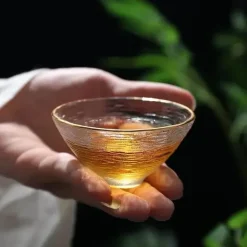 Teetassen-Set – Elegantes, geschnitztes Zinnglas, hitzebeständiges Puer-Design